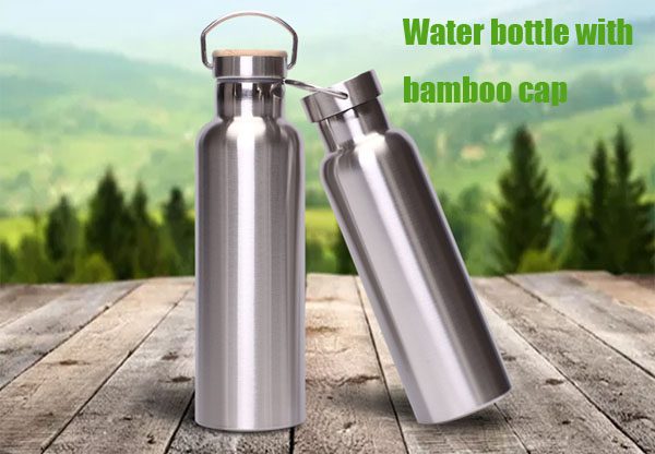 Personalised Insulated 17oz Water Bottle With Bamboo Lid