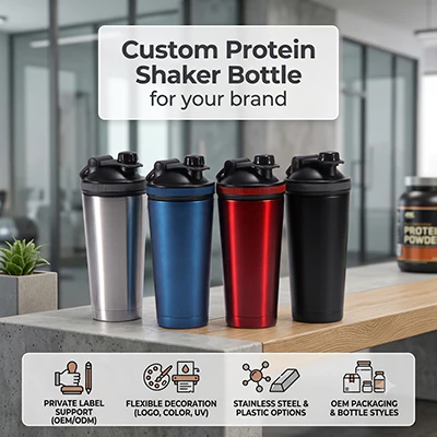 Custom protein shaker bottle